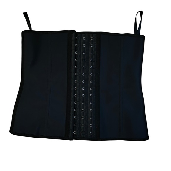 YIANNA Black Latex Bonned 3 Row Waist Trainer Size Small - Picture 1 of 5